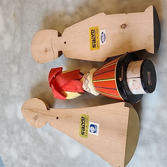 Vintage Salvo Estonia USSR Wooden Doll Set Family - Picture 3 of 7